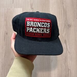 Vintage 90's NWT Nike Denver Broncos Green Bay Packers Super Bowl Snapback Hat
